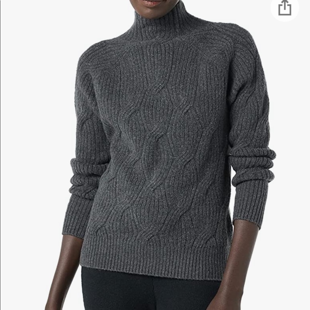 Amazon Essentials Soft Touch Funnel Neck Cable Sweater size S